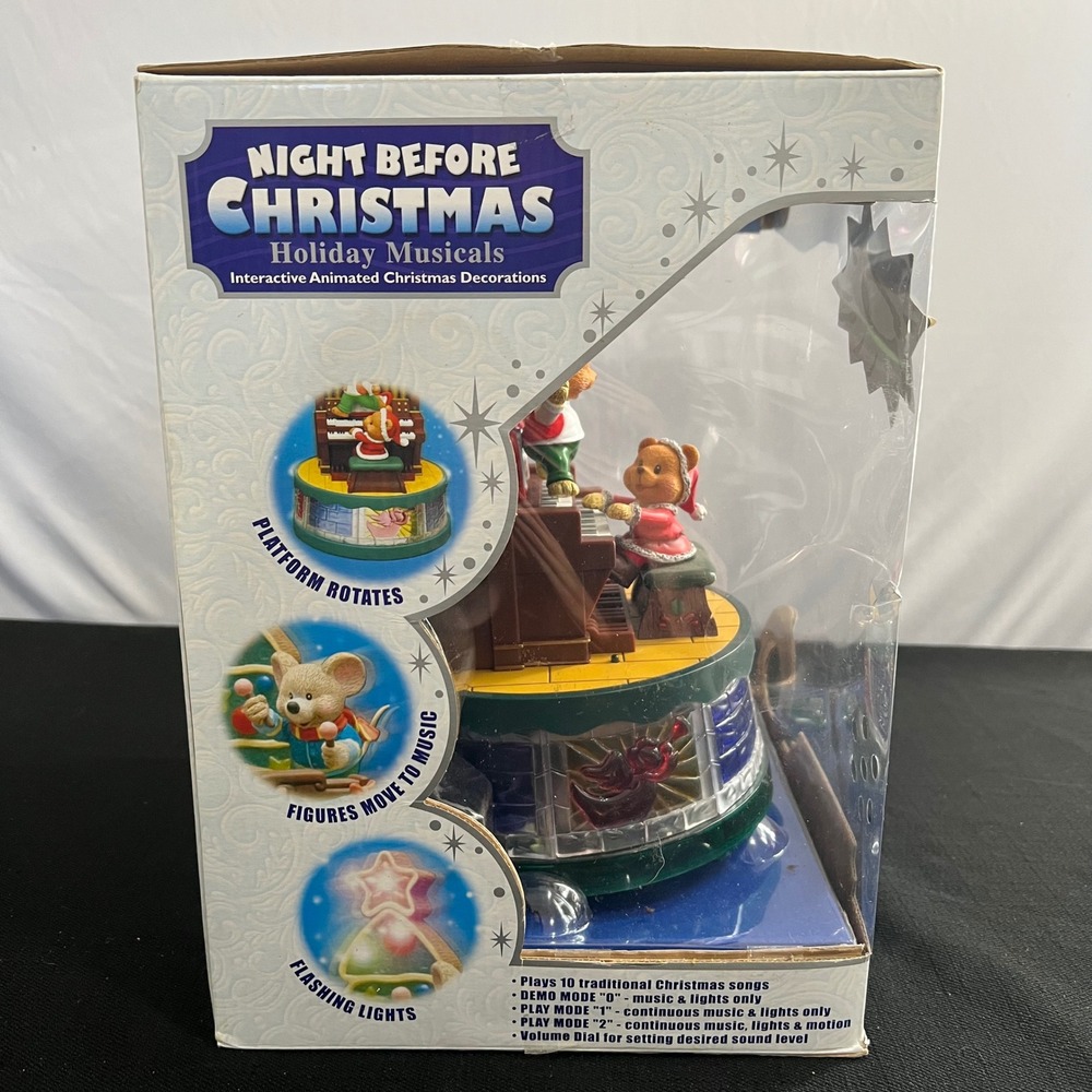 Night Before Christmas Holiday Musicals Animated Pipe Organ Teddy Bears 61500(N) - Picture 5 of 8